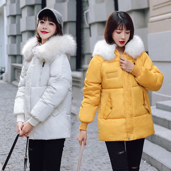 

women winter coat 2019 new brand down jacket women short straight down cotton jacket outwear thicken coat, Black