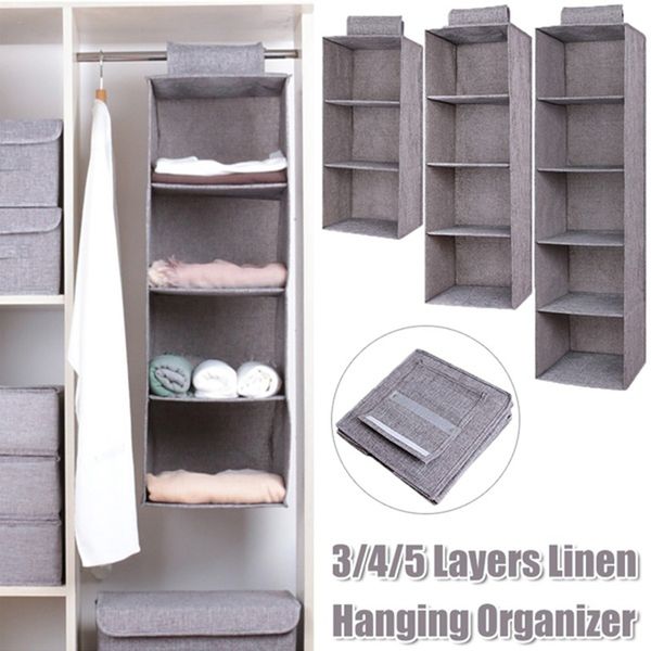 

linenette portable storage cabinets space saver wardrobe multi-layer home hanging bag organiser folding 3/4/5 layers