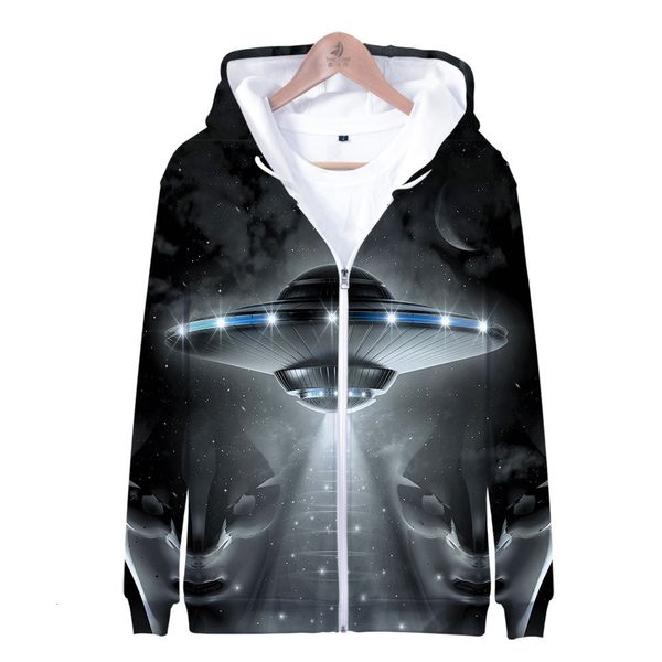 

et shirt trend alien 3d digital printing zipper sweater + children's wear t shirts, Black