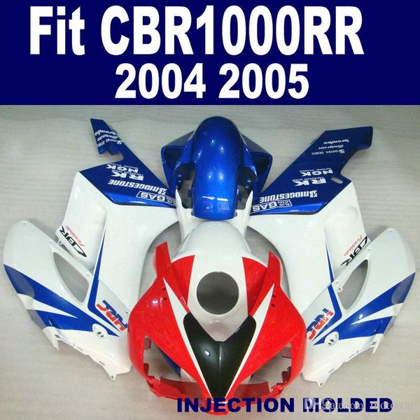 Carenagem de moldes originais para HONDA CBR 1000 RR 04 05 branco vermelho azul CBR1000RR 2004 2005 kit de carenagem de plástico KA9