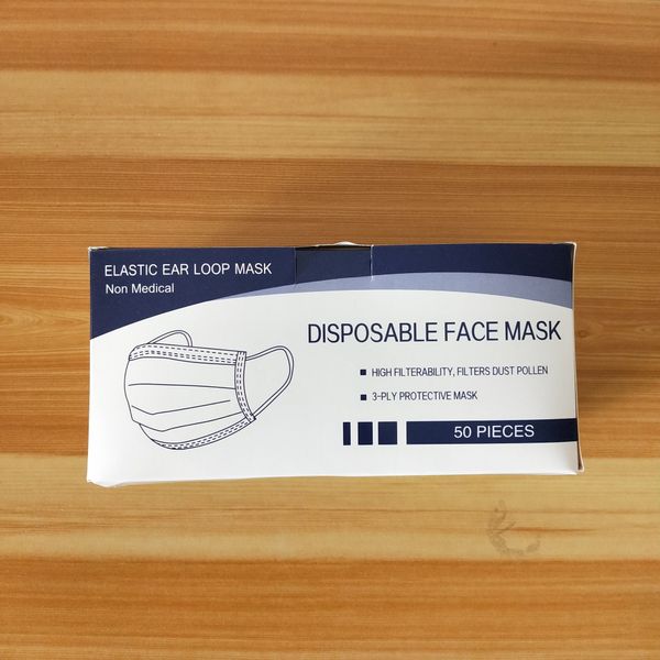 

Disposable Masks 3 Layers Dustproof Facial Protective Cover Mask Face Mouth Masks Anti-Dust Disposable Salon Earloop Mouth Mask LXL1352-2