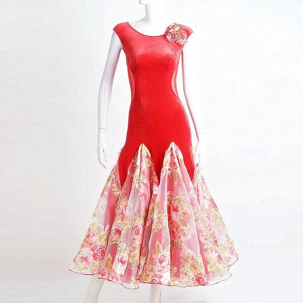 

ballroom dress standard dance dresses dance wear woman spanish costumes flamenco costumes waltz dress for kids velvet, Black;red