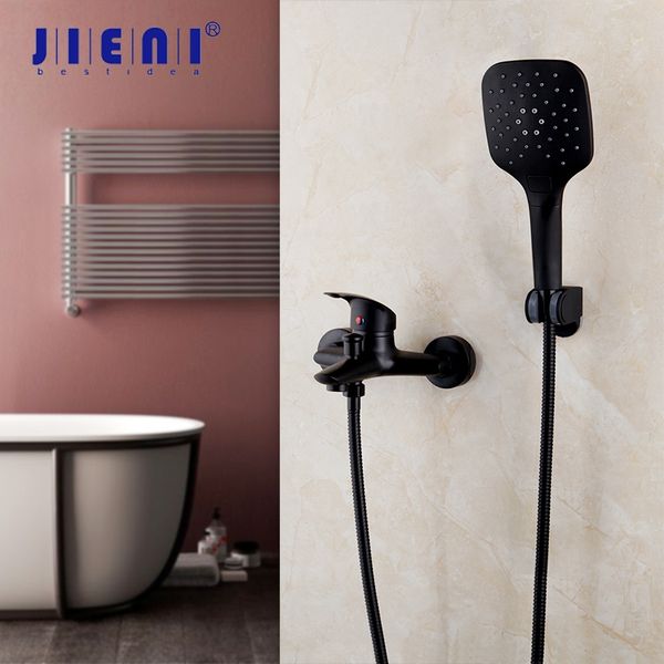 

jieni black bathtub shower faucet solid brass bathroom basin shower faucets mixer tap with hand simple design