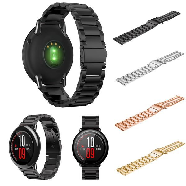 

stainless watchband wrist strap for huami amazfit sprot smart watch loop bracelet replacement luxury correa relo, Black;brown