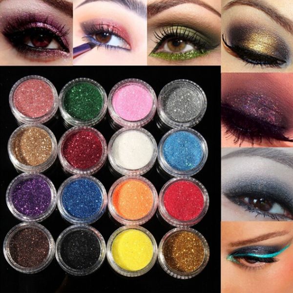 

16 colors pigment glitter mineral spangle eyeshadow makeup cosmetics set make up shimmer shining eye shadow