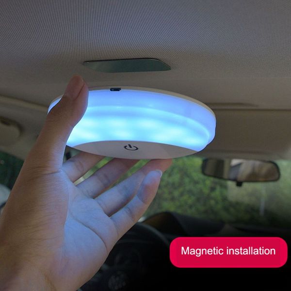 

universal usb rechargeable bright white / ice blue led car reading light interior roof doom lamp magnetic led car night light
