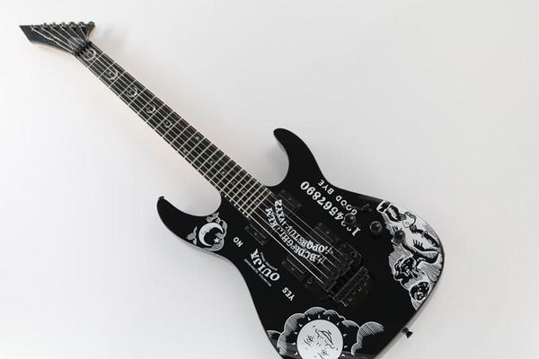 

factory custom black body floyd rose cynthia electric guitar with black hardware,rosewood fretboard,can be customized