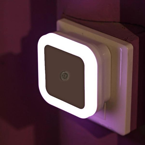 

light sensor control night light mini eu us plug novelty square bedroom lamp pir luces led decoracion lighting