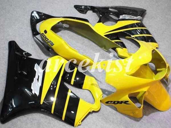 

new abs motorcycle full fairings kits fit for honda cbr600 fs f4 1999 2000 99 00 bodywork set custom black yellow glossy