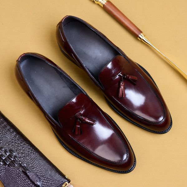 

dress shoes men's full-grain leather business genuine high-grade male, Black