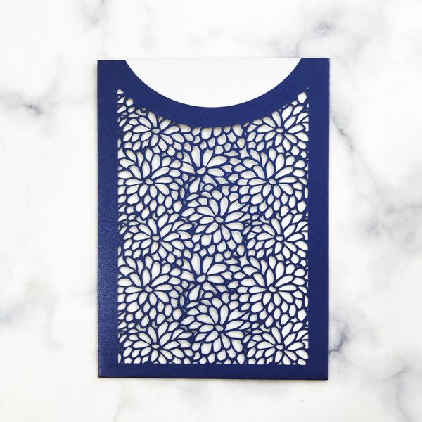 

35 шт. / лот лазерная резка свадебные приглашения карты чистый цвет выдалбливают цветочные жемчужные бумаги грандиозное событие день благода, Black