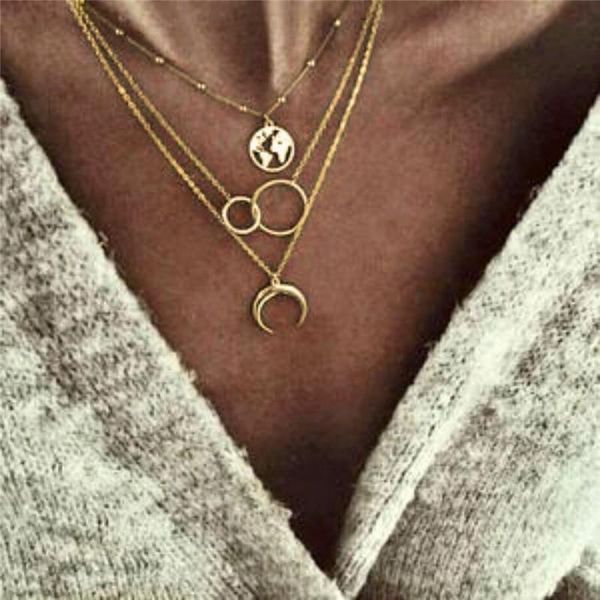 

initial necklaces jewelry cross trendy women necklace silver color letter trendy necklace multilayer chain women collier aspmi