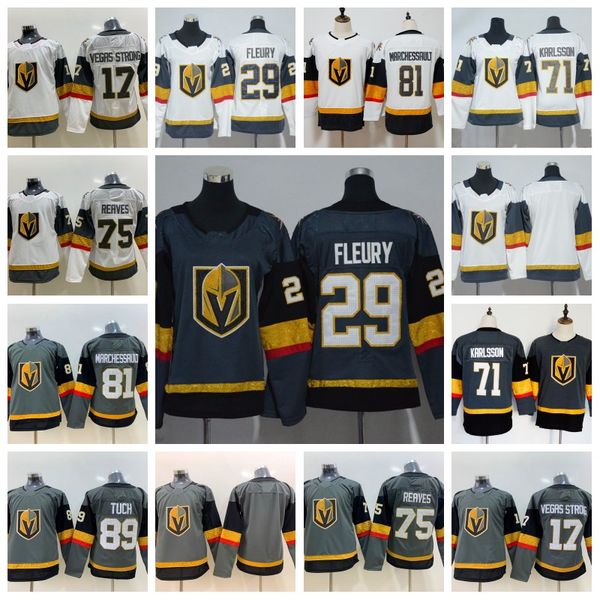 

Womens Vegas Golden Knights 29 Marc-Andre Fleury 75 Ryan Reaves 71 William Karlsson 81 Jonathan Marchessault 89 Alex Tuch Hockey Jersey