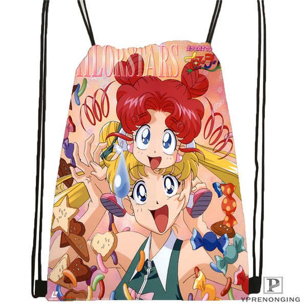 

custom chibi-chibi-moon_ drawstring backpack bag cute daypack kids satchel (black back) 31x40cm#2018612-01-(4