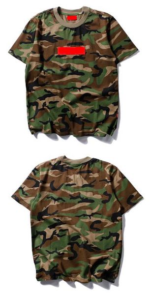 

suprÃªme t-shirt brand fashion army green camouflage shirt men and women designer limited edition cotton simple handsome t-shirt, White;black