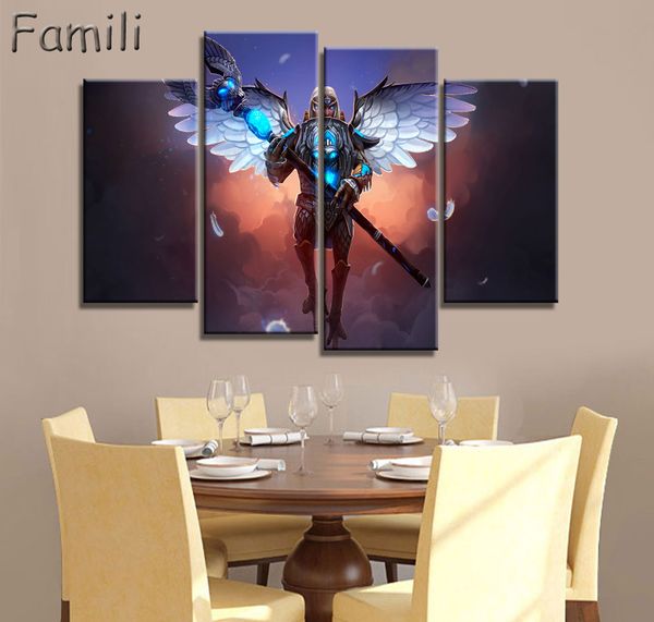 

4pcs canvas art printed fantasy angels warrior painting canvas print room decor print poster picture canvas