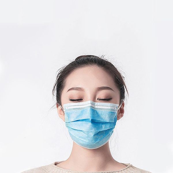 

dhl ship 3ply fabric erwholesale sleep blue earloop non woven dust mouth face mask 5hvb