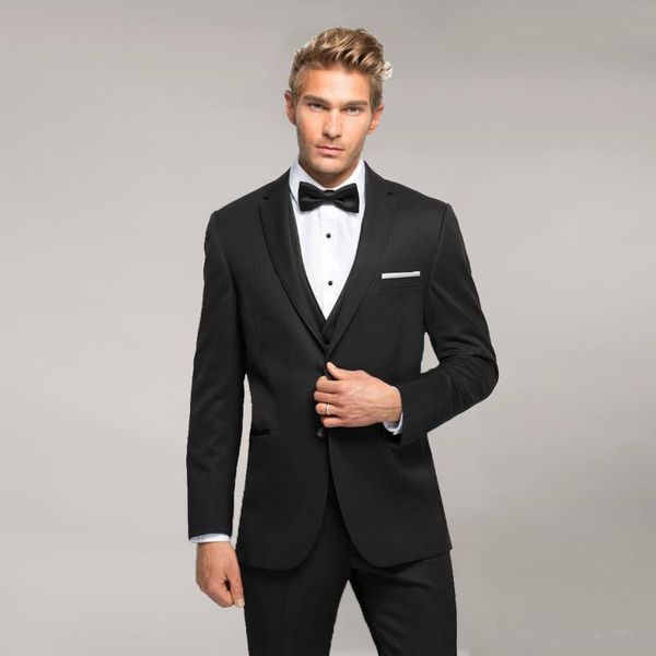 

новые последние проекты черный жених смокинги slim fit свадебные мужские костюмы куртка + брюки + жилет мужские костюмы красивый жених пиджа, Black;gray