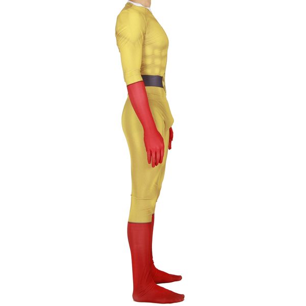 

kids anime one punch-man cosplay costume saitama zentai bodysuit suit jumpsuits, Black;red
