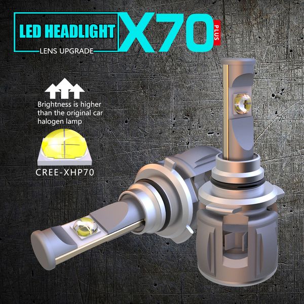 

1 компл. p70 120w 15600lm hb3 автомобильный светодиодный комплект фар cr-ee xhp70 чип super white 6000k лампы противотуманных фар h4 h8 h11