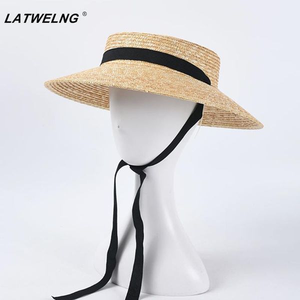 

new tie neck straw beach hat for women ,fashion catwalk,modeling hats,low top, Blue;gray