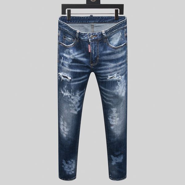 

designer jeans new mens 2020 luxury designer jeans men denim slim jeans embroidery pants fashion holes trousers designer pant, Blue