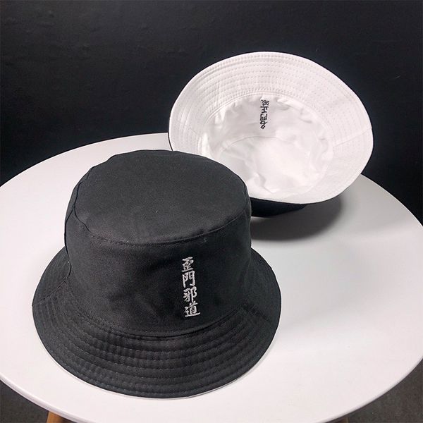 

2019 cotton double sided geometric bucket hat fisherman hat outdoor travel sun cap hats for men and women 194