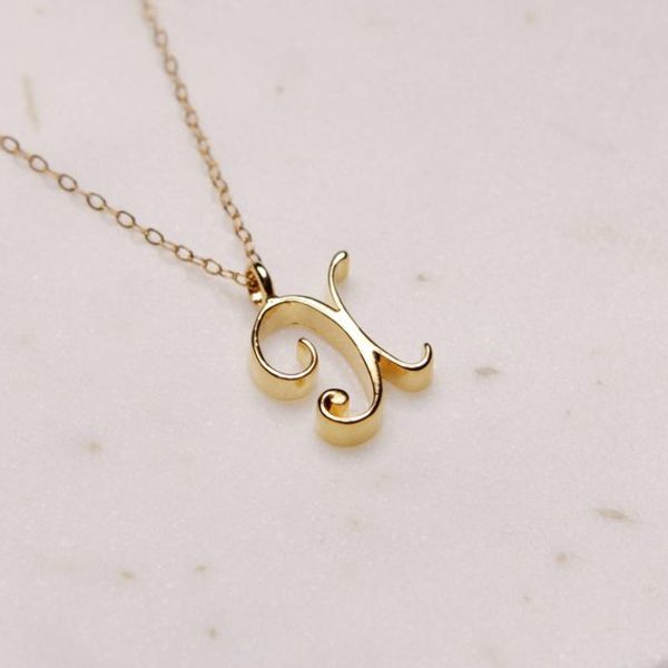 

npcs america english word alphabet x pendant necklace tiny name initial letter monogram charm metal engagement lucky woman mother men's, Silver
