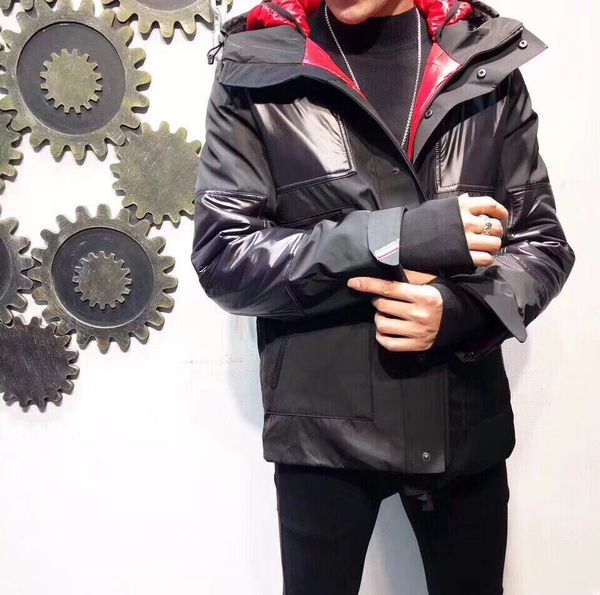 

men's winter thick warm jacket m-xxm0n** 90% duck down coats parkas shorts jackets down outerwear & coats with hood m-3xl, Black