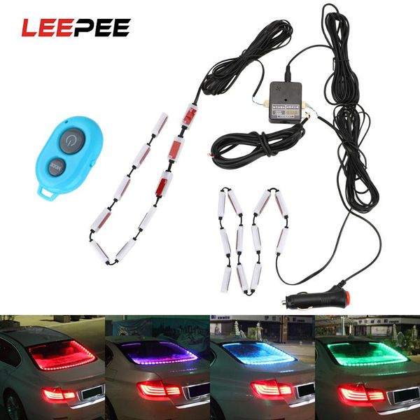 

leepee sound music control auto atmosphere lamps decorative warning light car interior lights car rgb led strip light
