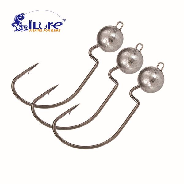 

ilure 5 pcs/lot exposed lead jig head 3.5g 5g 7g 10g barbed hook soft lure jigging worm shad hook fishing hooks accessories