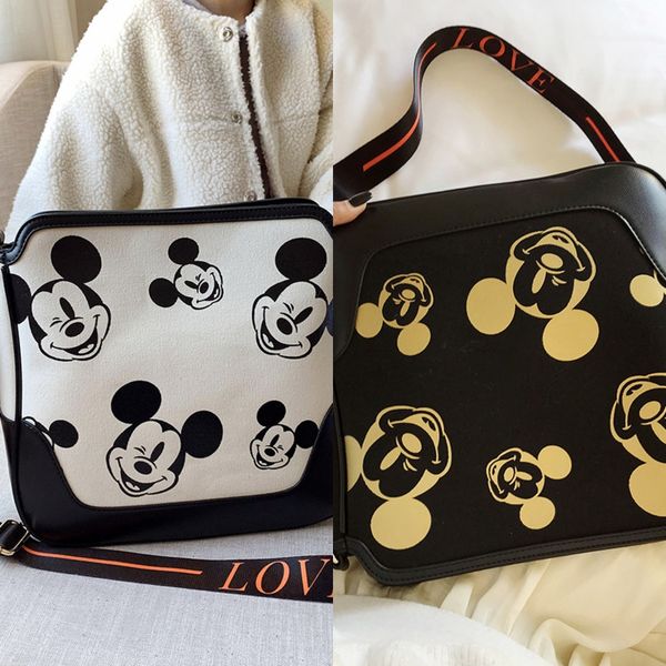 

za 2020 portable wide strap shoulder shoulder strap messenger bag air texture girl cartoon women's bag