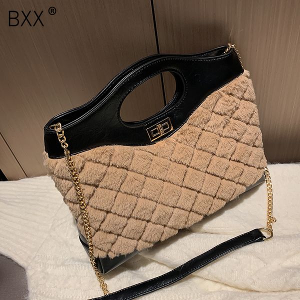

bxx] искусственный мех crossbody сумка для женщин 2019 сплошного цвета зимы конструктора тавра плечо сумки lady теплых сумки hj767