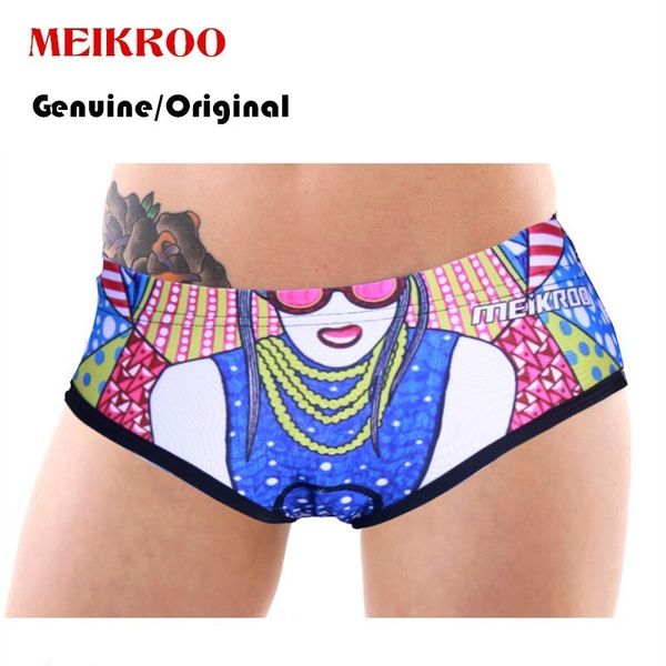 

genuine original meikroo women cycling panties mountain road bike underwear mtb brief with gel pad bicycle shorts bermuda belle, Black