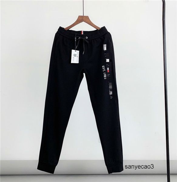 

tommy hilfiger мужская дизайнерская повседневная классическая осенняя мода новые роскошные бренды спортивные брюки мужчины женщины брюки мод, Black