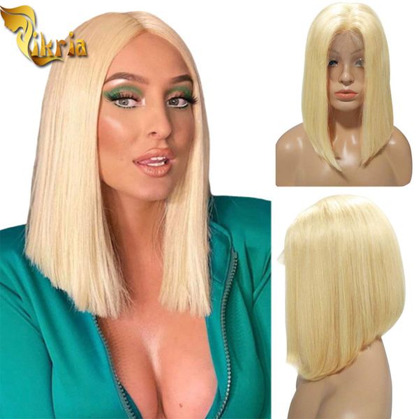 

блондинка 613 боб полный шнурок человеческих волос парики полный шнурок человеческих волос парик с волосами младенца 8~14inches preplucked е, Black;brown