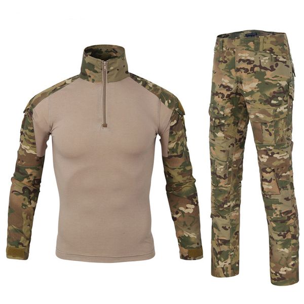 

tactical camouflage uniform clothes suit men us army clothes combat shirt cargo pants uniform battle, Blue;black