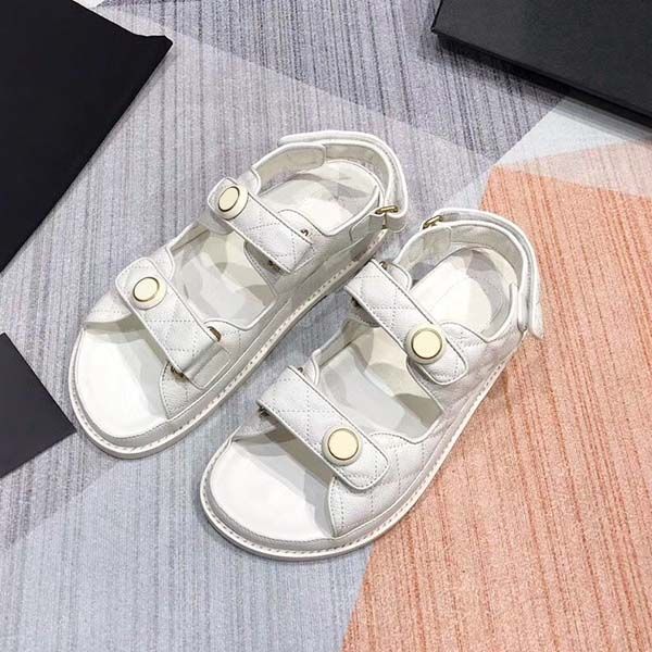 

women sandals luxury designer shoes boutique noble thick bottom lambskin fashion brand exposed toe ladies casual sandals with box, Black