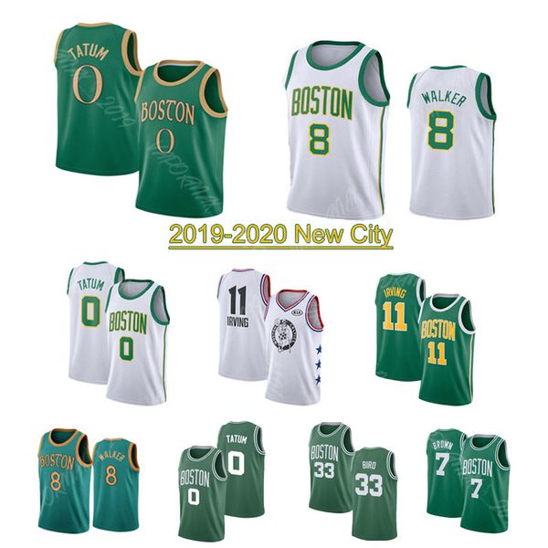 

ncaa kemba 8 walker men college basketball jerseys 11 irving jayson 0 tatum 7 brown larry 33 bird 2020 new jerseys s-xxl, Black;red