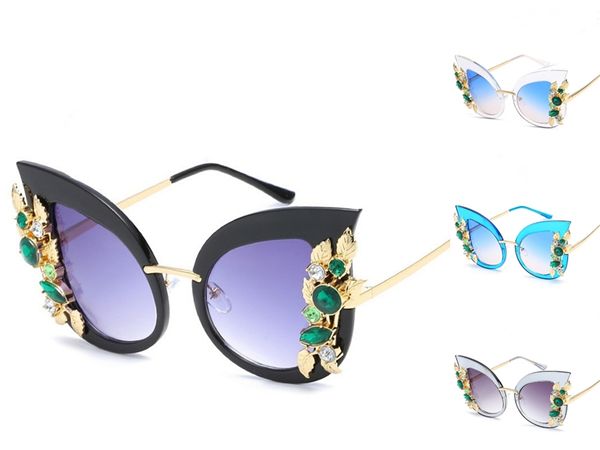 

3 colors europe style baroque women sunglasses ladies pearl black roung sun glasses holiday nightclub trending summer holiday sunglasses #92, White;black