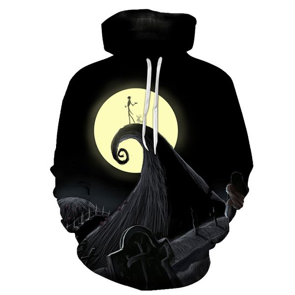 

new 2019 halloween 3d printed hoodie harajuku hoodie for men and women with, Black