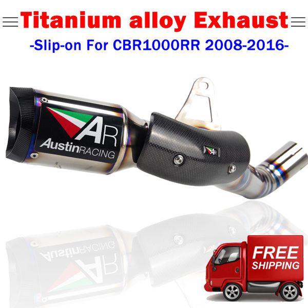 

cbr1000 slip-on motorcycle exhaust muffler titanium alloy middle pipe austin racing escape for cbr1000rr 2008-2016