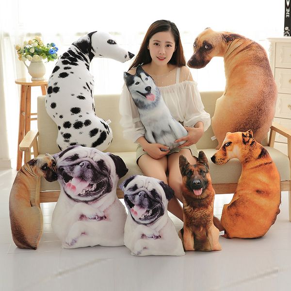 

50/70/90cm 3d puppy shape cushion throw pillow with pp cotton inner home decor cartoon sofa toy sleeping pillow plush dog