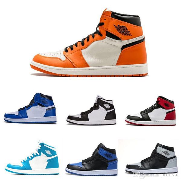 

1 1s basketball shoes new wholesale 1 high og men basketball shoes women sneakers orange dark blue black red unc 36-45