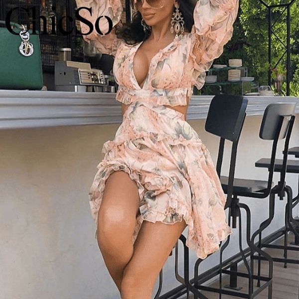 

romper chiffon floral print short jumpsuit summer women lace up female v neck ruffles backless playsuit, Black;white
