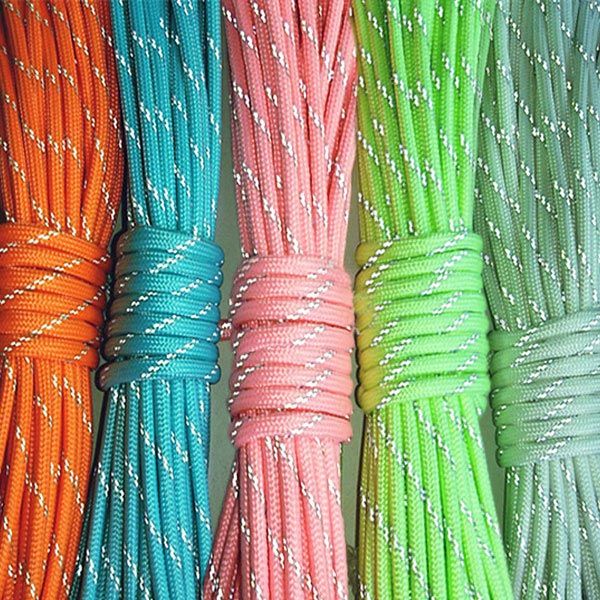 

glow in the dark reflective paracord 9 strands survival parachute cord fdx99