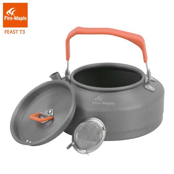 

fire maple pot outdoor camping kettle coffee with heat proof handle and -strainer aluminum alloy 0.8l fmc-t3