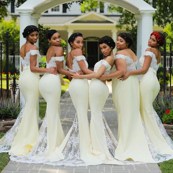 

plus size off the shoulder bridesmaid dress stretch fabric mermaid prom gown vestidos de madrinha for wedding party, White;pink