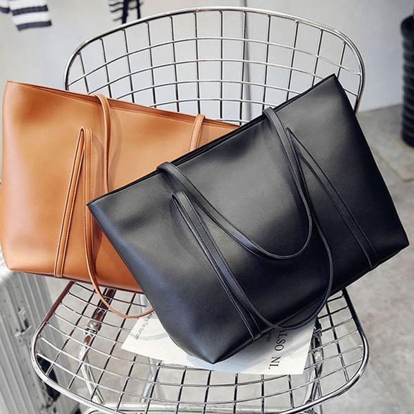 

2019 new arrival women pu leather handbag casual style big tote bag female large shoulder bags high capacity