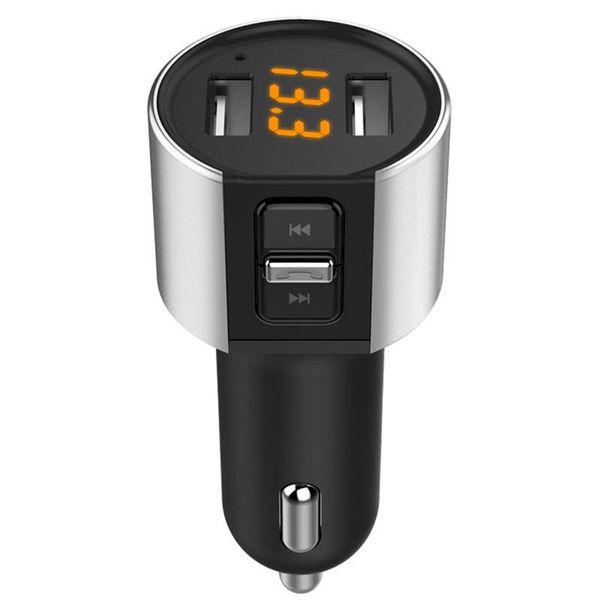 

5v/3.4a car mp3 player wireless bluetooth fm transmitter aux audio player car kit dual usb charger hands-calling